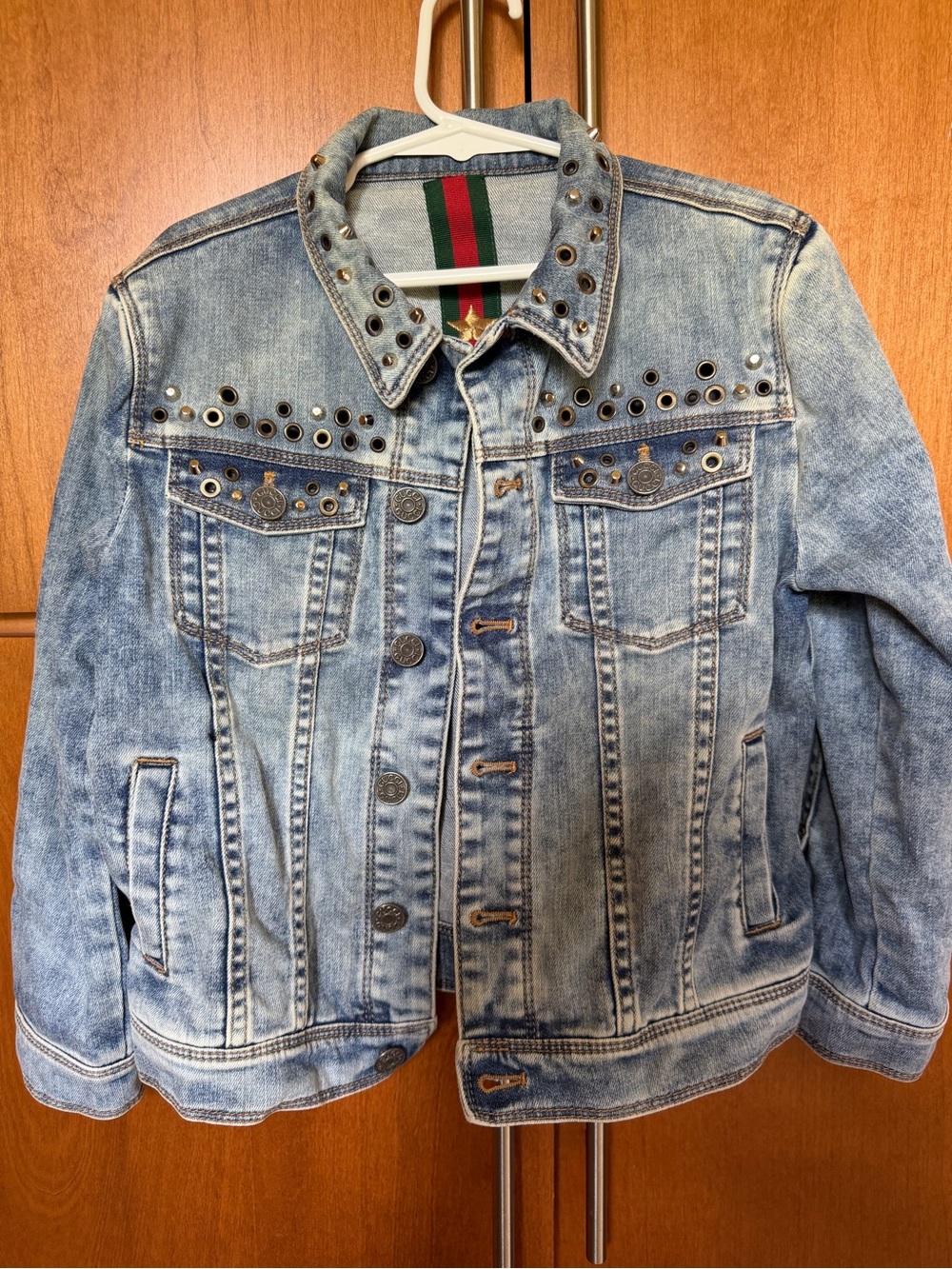 Embroidered Tiger Denim Jacket - Light Blue - Picture 2 of 6